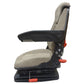 Air Ride Tractor Seat Assembly Head Rest Armrests Lumbar Brown Fabric FAA1220