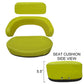 3-pc Yellow Seat Cushion Set (Steel Back) Fits John Deere Replaces AR30790