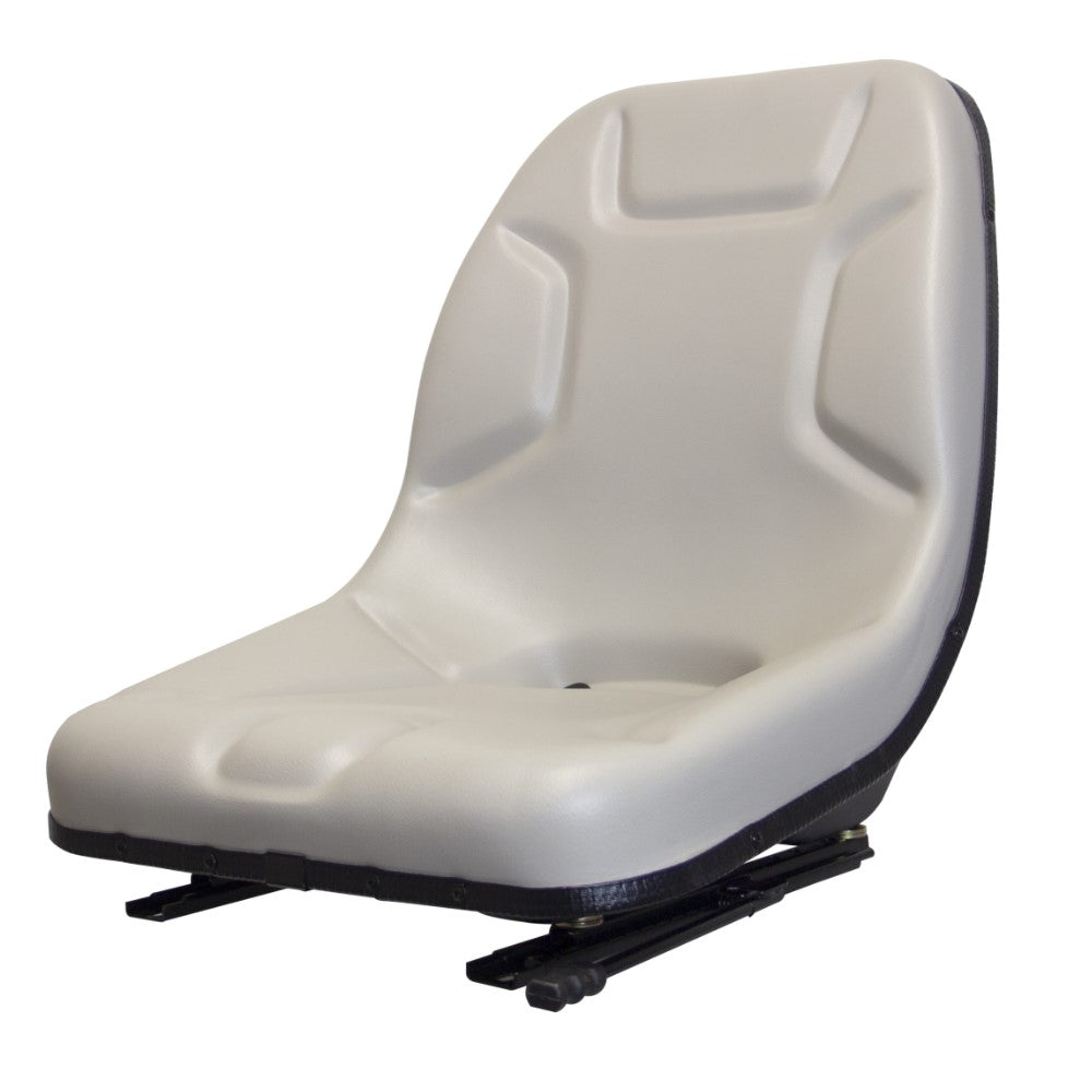 Gray High-Back Seat for Skid Steers & Utility Vehicles Heavy Duty Vinyl Steel