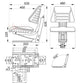 Tractor Seat, Suspension Seat, Fixed Base, Trapezoid Back; 3010-0024