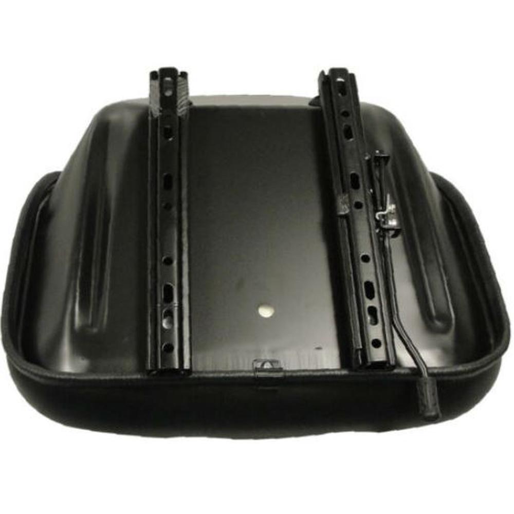 Tractor Seat 15" Low Back Bucket Style Seat Metal Pan w/ Drain & Slide Adjust