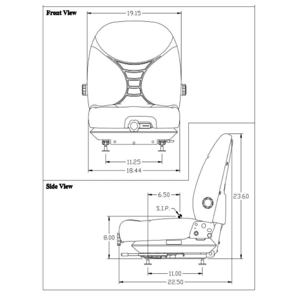 Gray Suspension Seat fits Hustler Fits Exmark Fits Toro Fits Bobcat Bunton Dixie