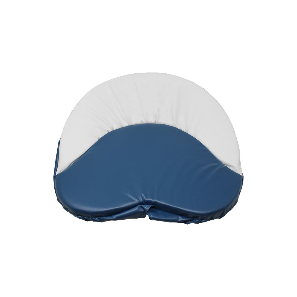 Tractor Seat Cushion Fits Ford Tractors (Blue / White) with a Steel Pan-Style Se