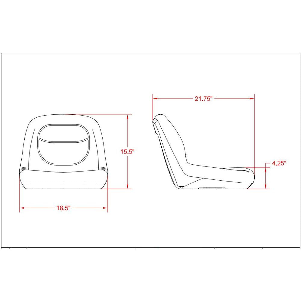 Yellow Low Back Seat Fits John Deere Mower Z225 Z245 Z425