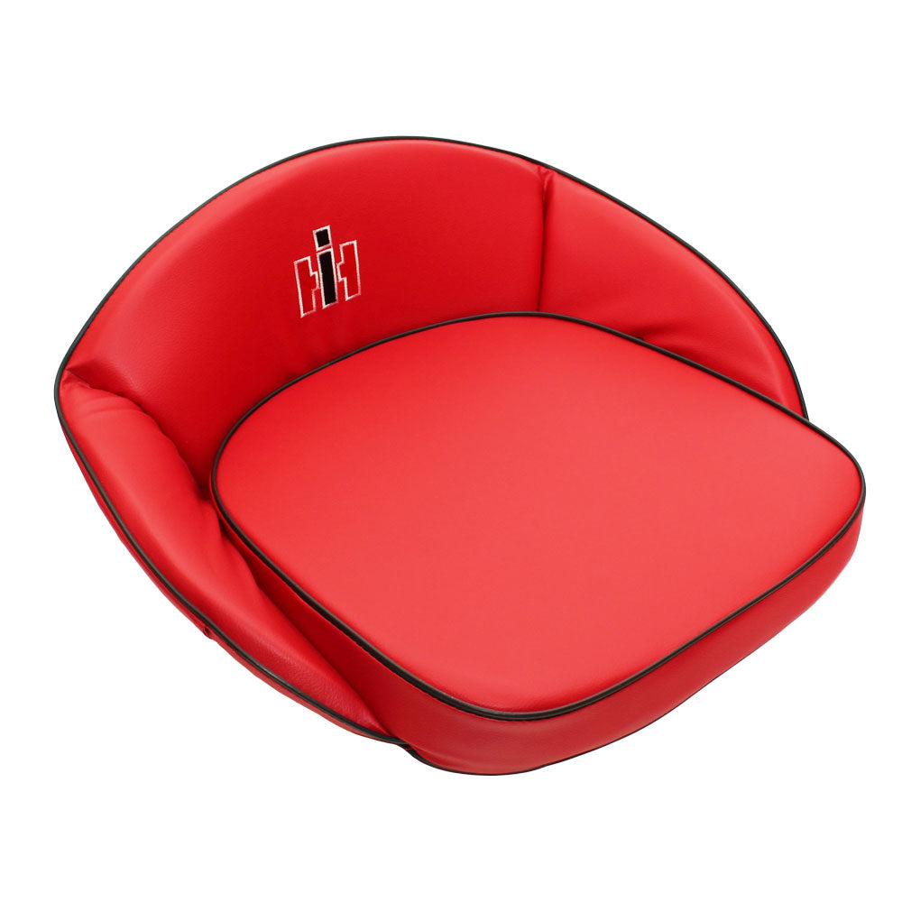 Red Deluxe Seat Cushion with Logo Fits International Harvester