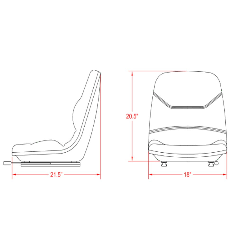 High Back Black Seat Fits Case 586 Forklifts Replaces Part Number 87454300