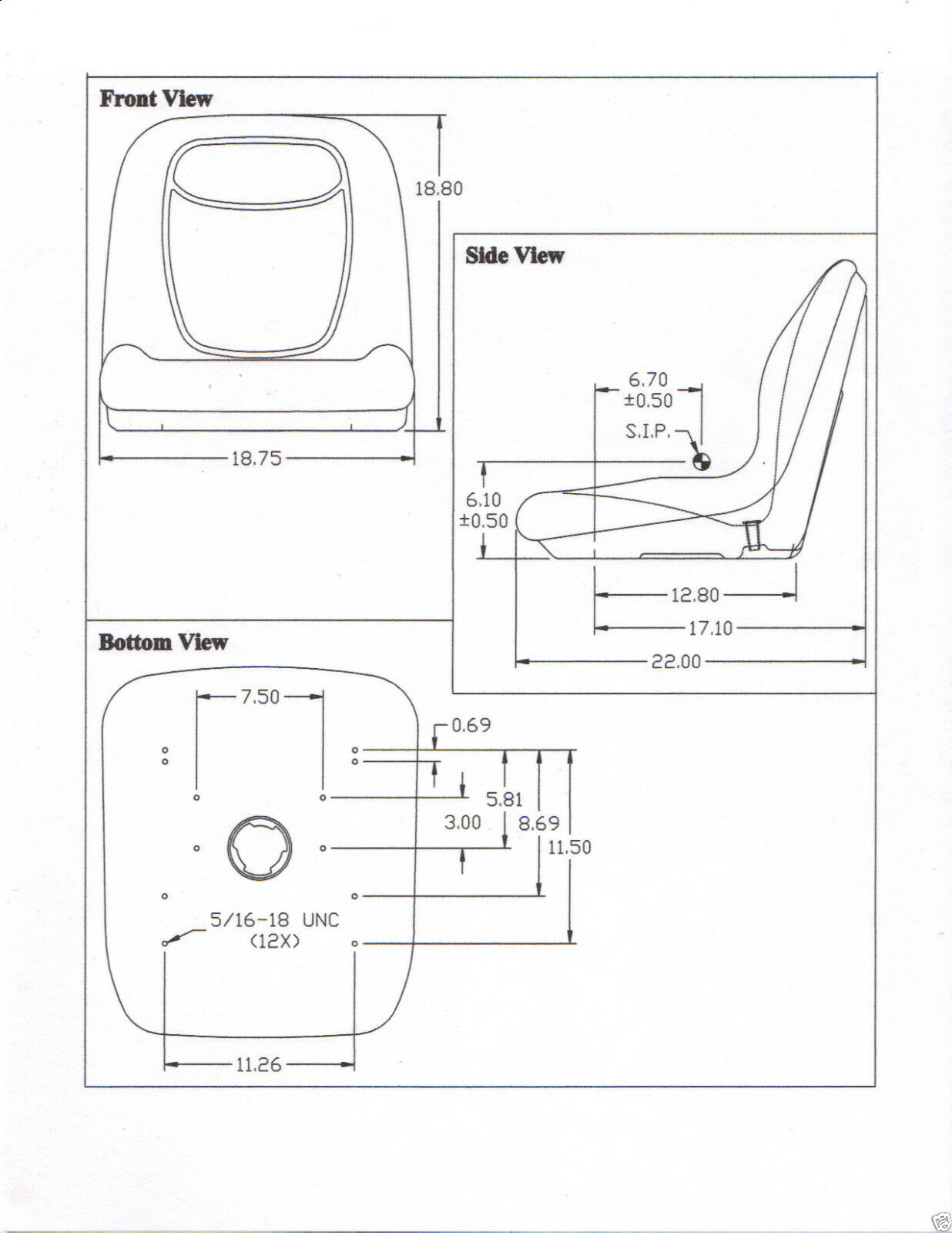 Qty. 2: Uni Pro Bucket Seat (Yellow)  Fits John Deere Replaces AM100163