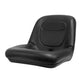Black Low Back Seat for Lawn Mowers Tractors Utility Vehicles Heavy Duty Vinyl