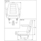 1-634691 Charcoal Gray Seat 907 Series Seat w/ Armrests 10.69-Inch wide mounting