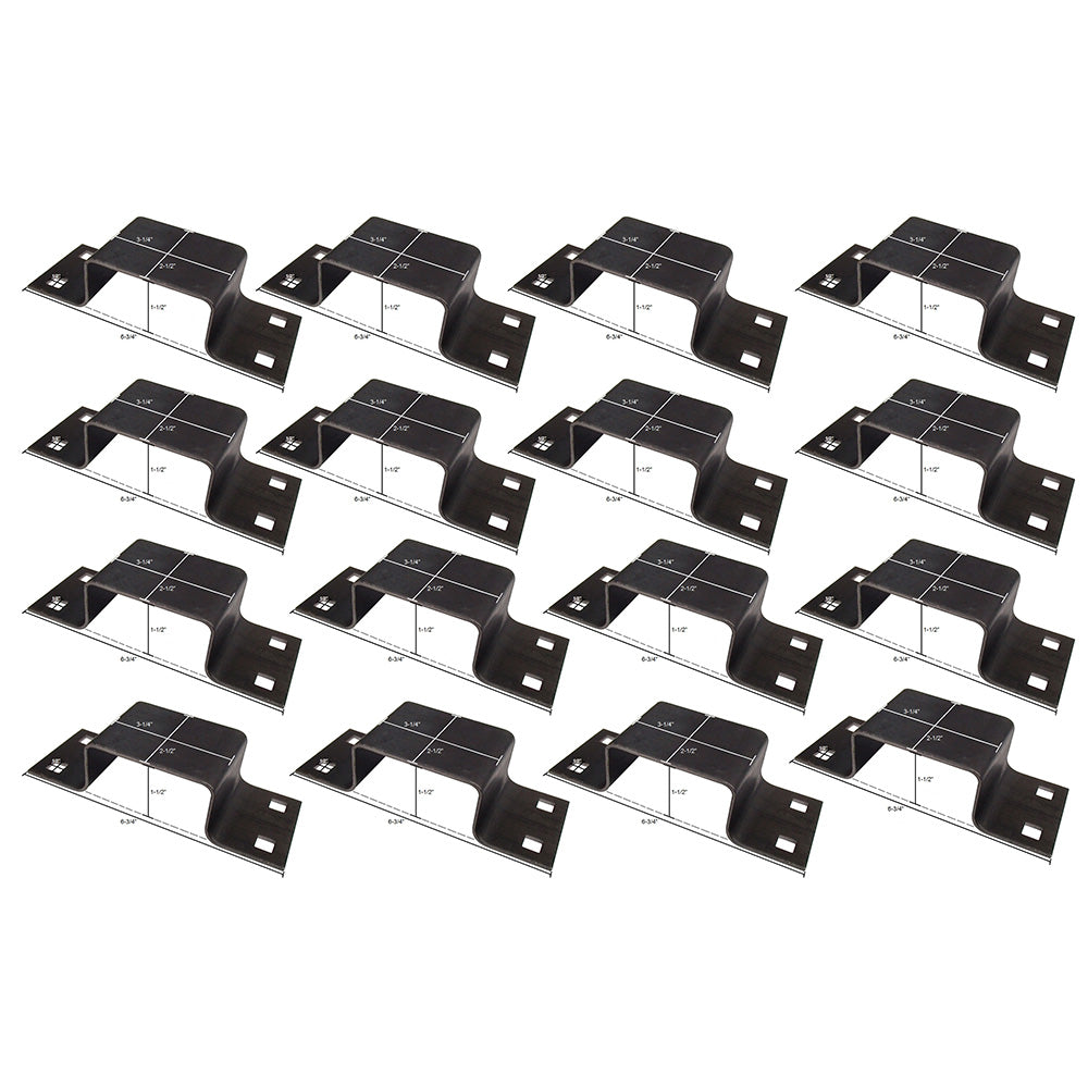 (16) Bolt-On Pocket Brackets Utility Trailer Stake Body 12 Gauge Steel B-2373G
