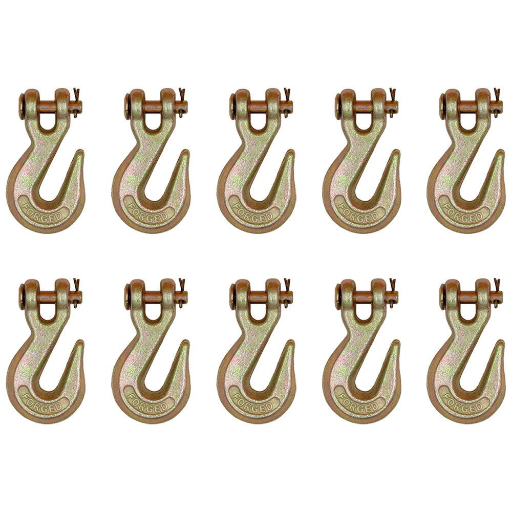 (10) 5/16" Clevis Grab Hooks Flatbed Truck Trailer Transport Tow Chain Hook