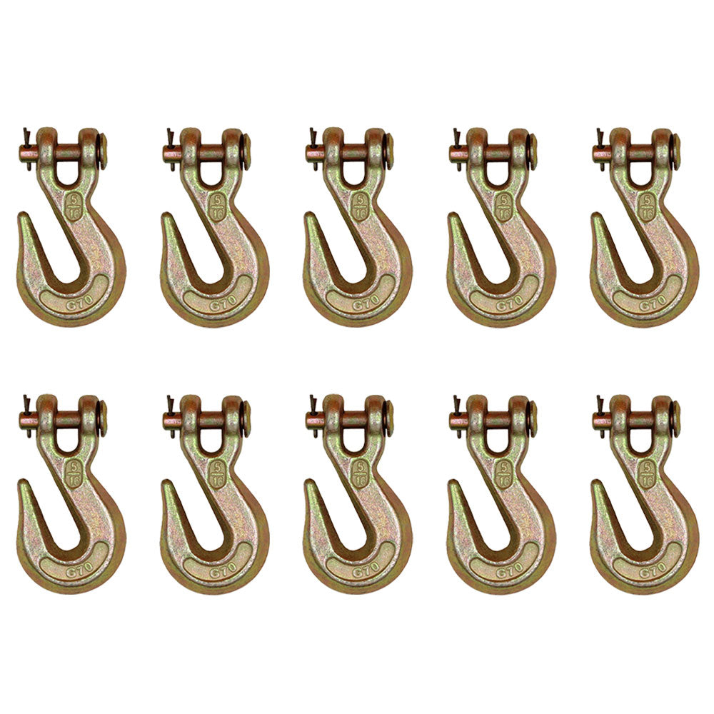 10x 5/16" Clevis Grab Hook Chain Lever Ratch Binder Flatbed Truck Hooks Cargo