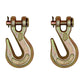 (2) Flatbed Truck Trailer Tow Chain Tie Down 5/16" Clevis Grab Hook