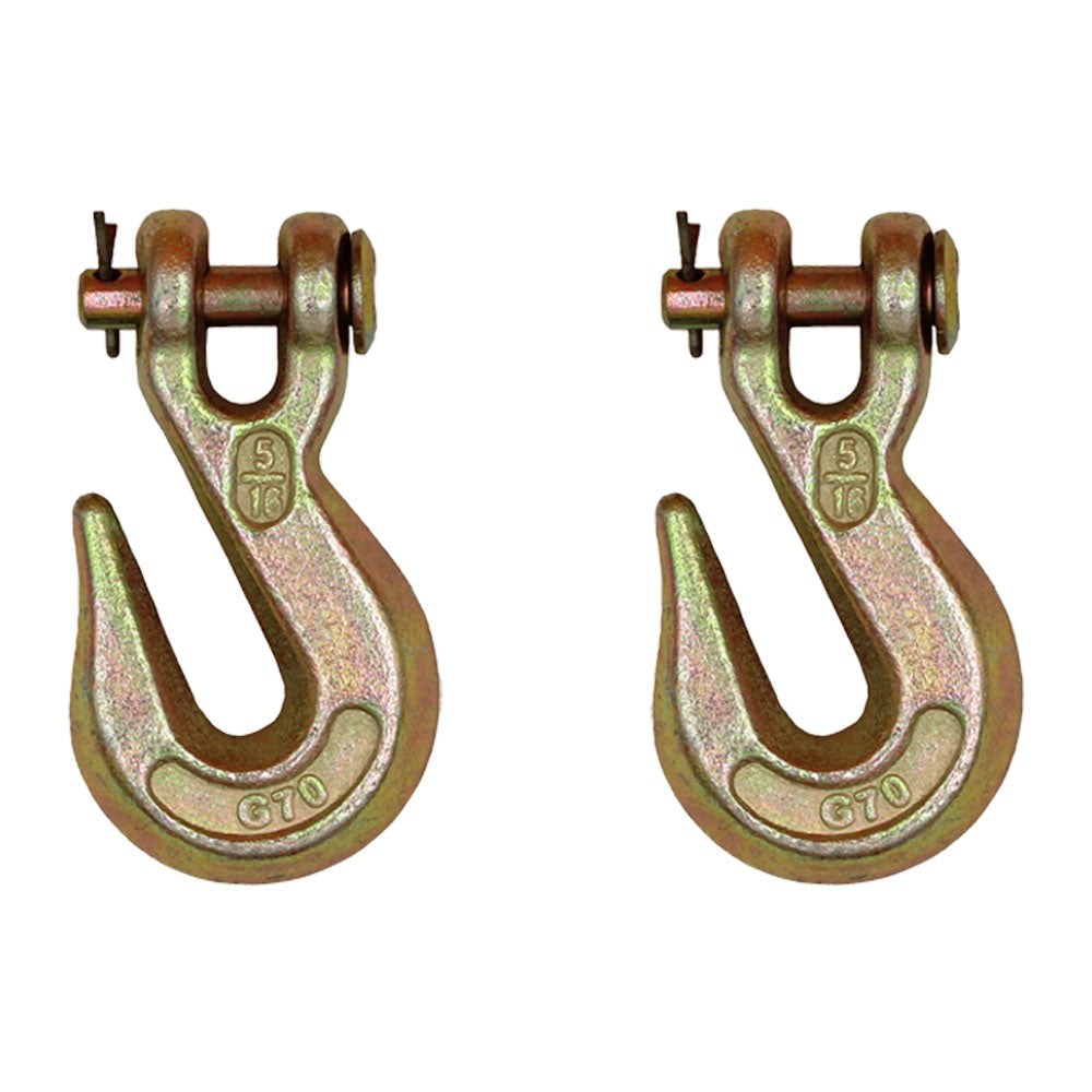 (2) Flatbed Truck Trailer Tow Chain Tie Down 5/16" Clevis Grab Hook