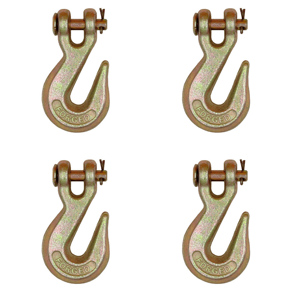 Four (4) 5/16" Clevis Grab Hook G43 Flatbed Truck Trailer Transport Tow Chain HD