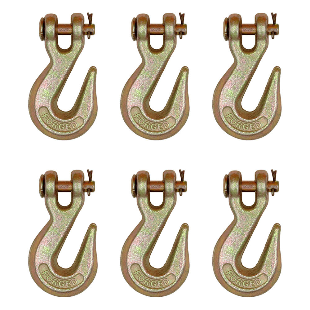 (6) 5/16" Clevis Grab Hook Flatbed Truck Trailer Tow Chain Tie Down