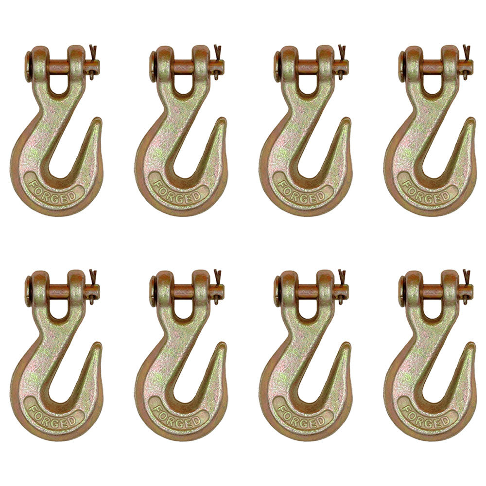 8 x Flatbed Cargo Truck Tow Chain Lever Ratch Binder 5/16" Clevis Grab Hook G43
