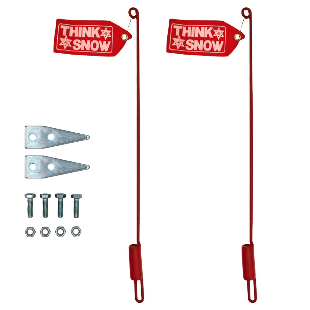 Pair of Snow Plow Blade Marker Guide Stick W/ Flag for Western 59700