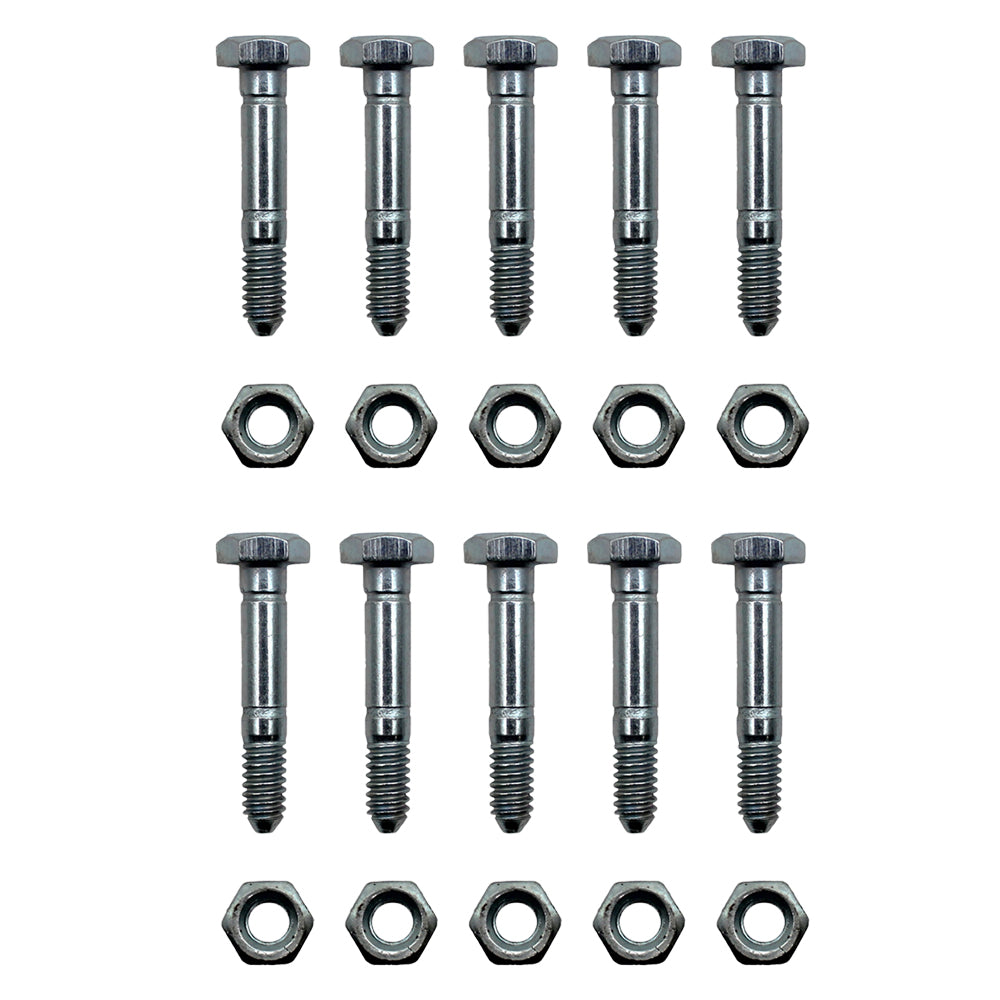 Qty 10: 1-9/16" x 1/4" Shear Pin with Nut
 Fits Ariens Replaces 05907100