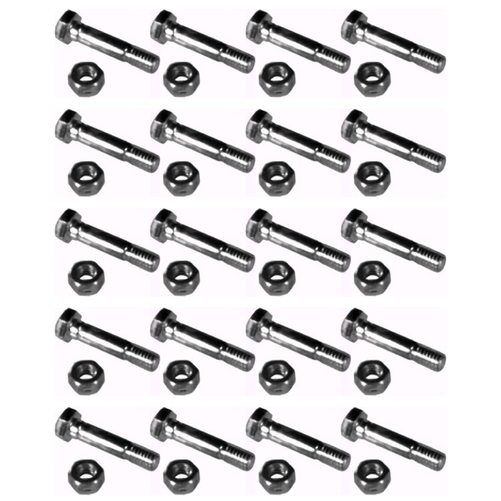 Qty 20: 1-1/2" x 5/16" Shear Pin with Nut
 Fits Snapper Replaces 13865-1.5inch