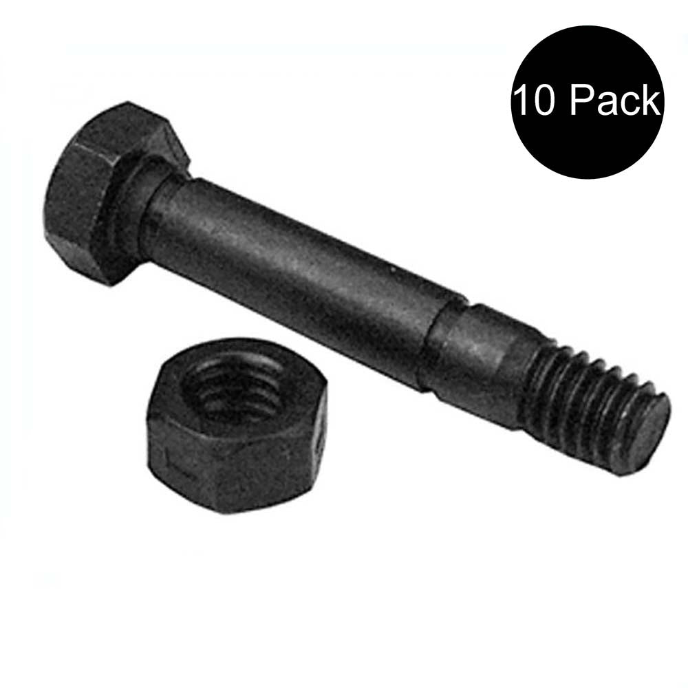 Set of 10 2" x 5/16" Shear Pin w/ Nut Fits Ariens & Fits John Deere Snow Blowers