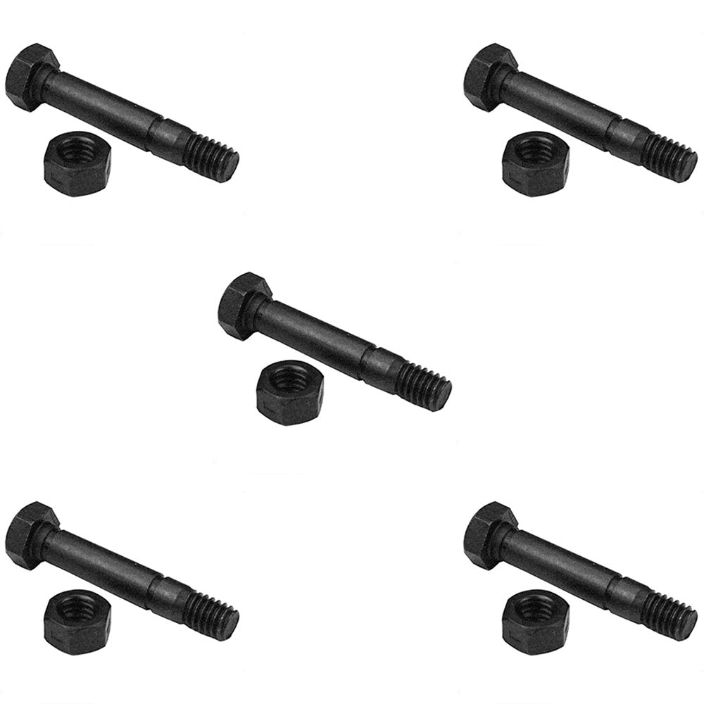 5 Pack Shear Pin Bolt & Lock Nut fits Ariens 52100100 w/ 2" x 5/16" Thread Size