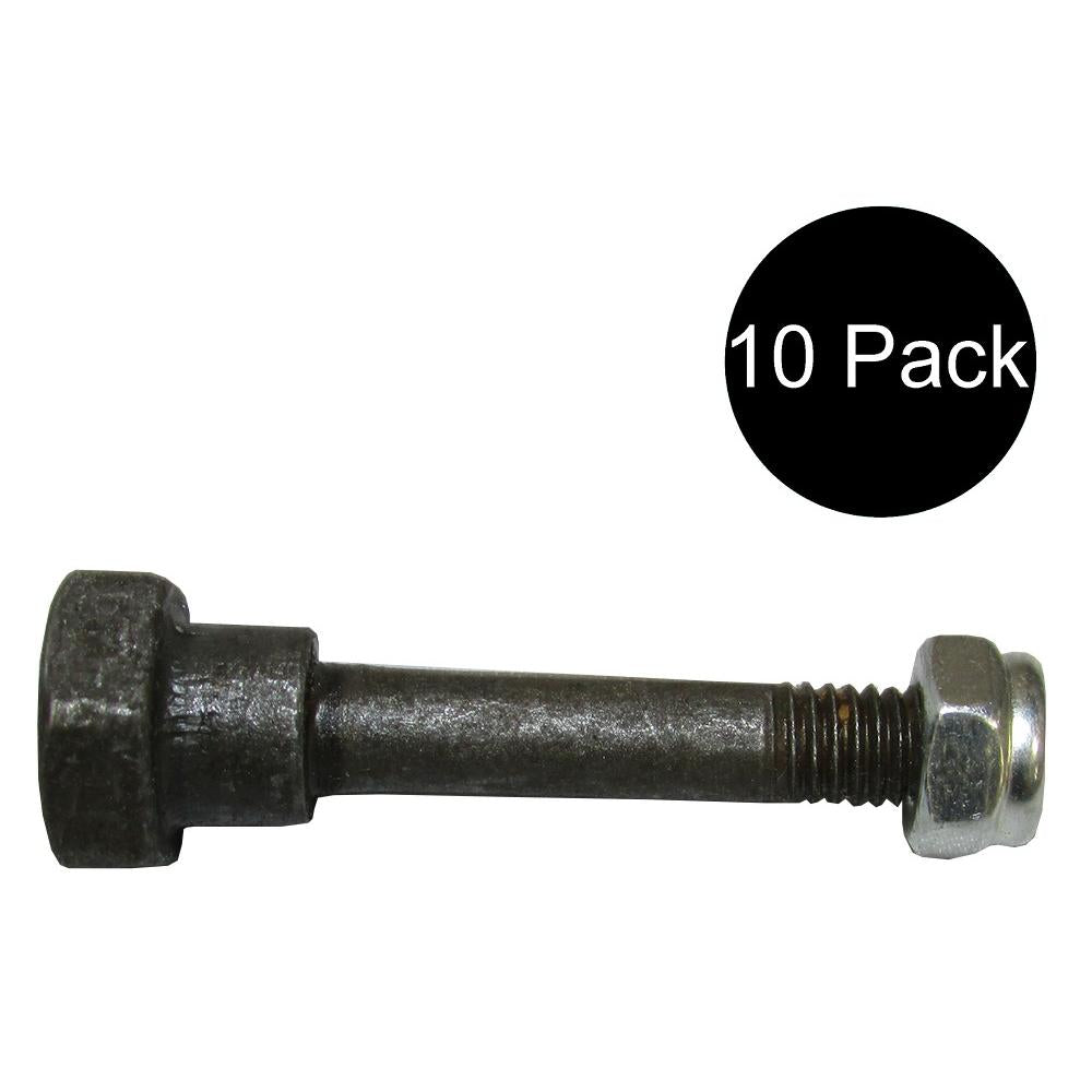 Qty 10: Shear Pin with Nut, 2" x 1/4" Fits Husqvarna Replaces 506690001
