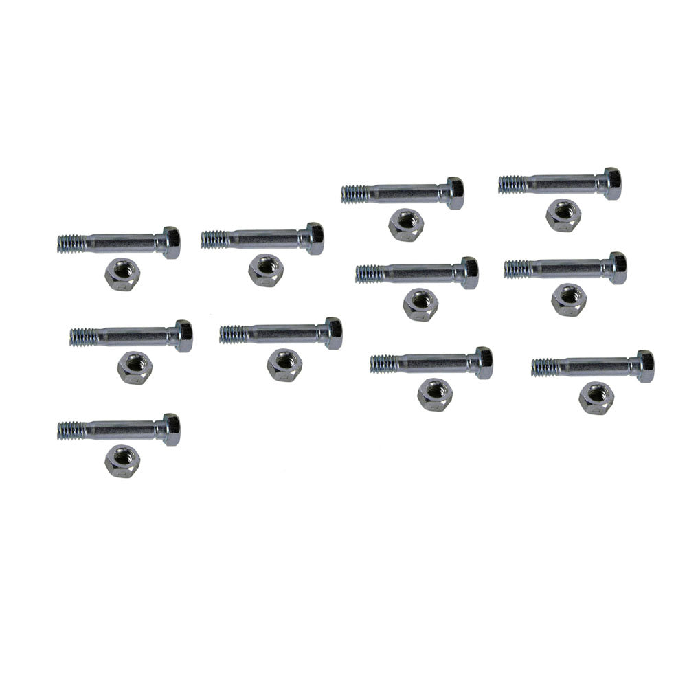 10 Pack Snow Blower Shear Pin and Nuts Fits MTD 710-0891 5/16" - 18 x 1-3/4"