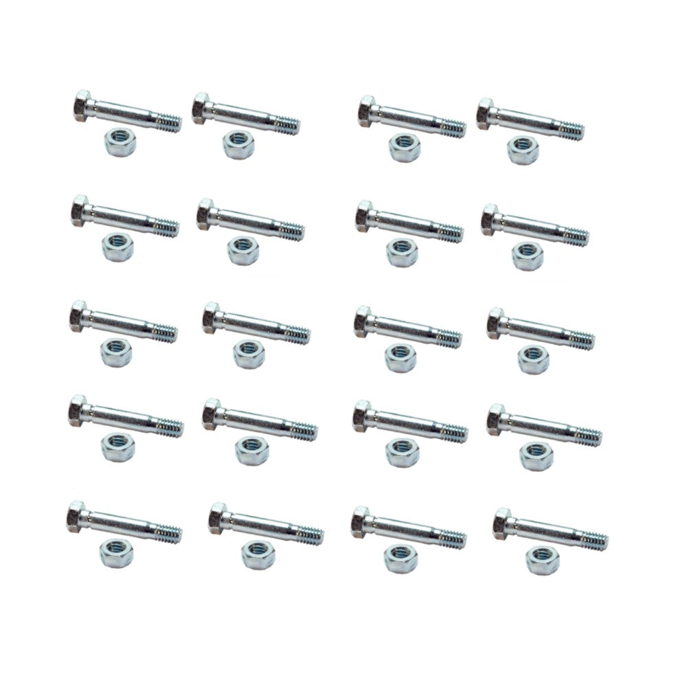 Set of (20) 1-3/4" x 5/16" Shear Pin w/Nut Fits MTD with Auger Drive Snowblowers