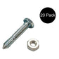 Qty 20: Shear Pin with Nut, 1-7/16" x 1/4" Fits Ariens Replaces 05907100