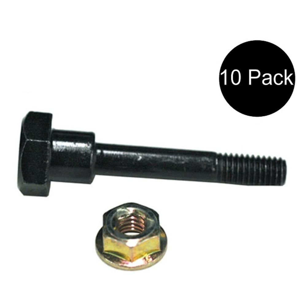 (Pack of 10) Shear Pin Bolt & Nut Fits Honda 90102-732-000, 90102732000 Auger