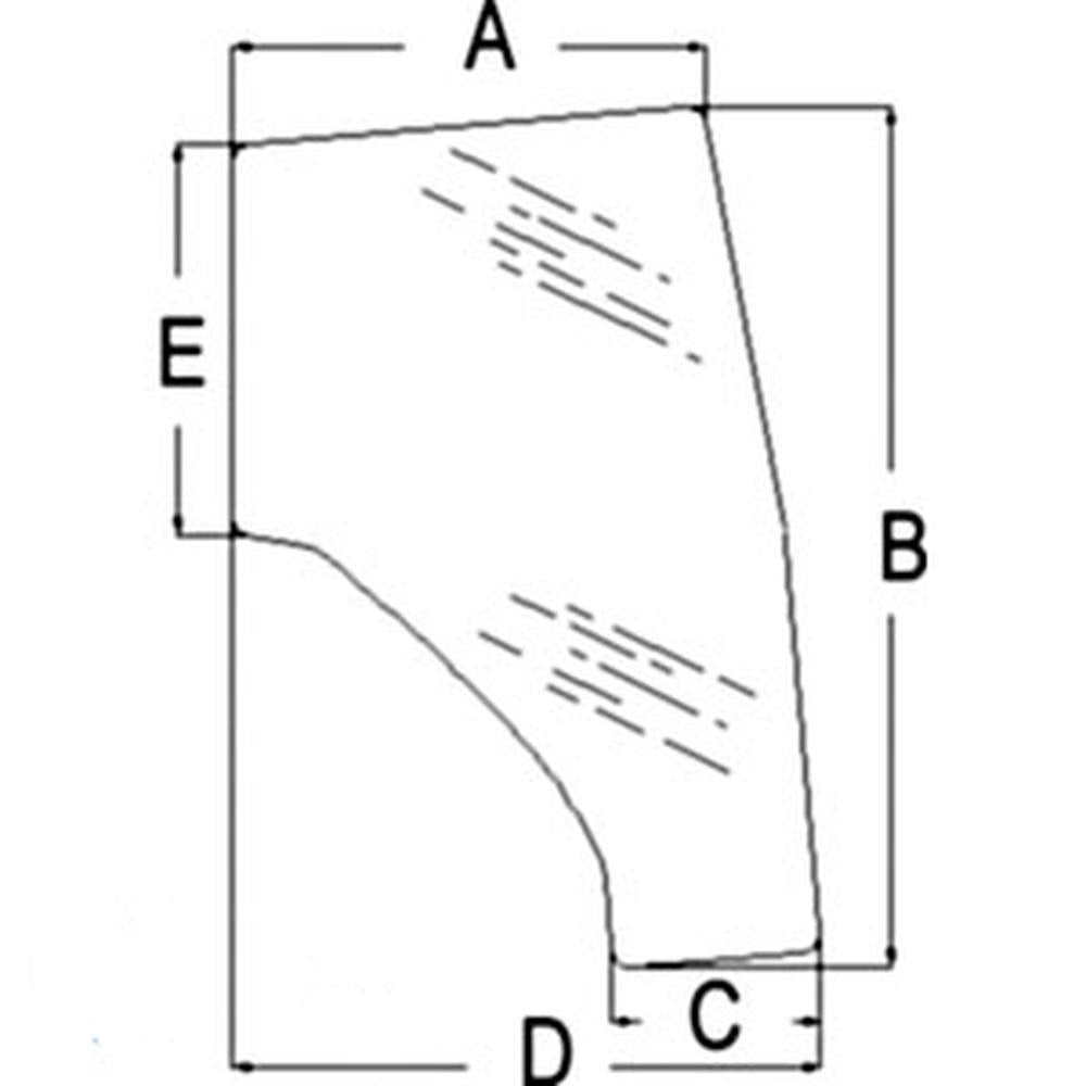 T0290-70773  LH Door Glass Fits Kubota Compact Tractor L3710 L4310 L4610