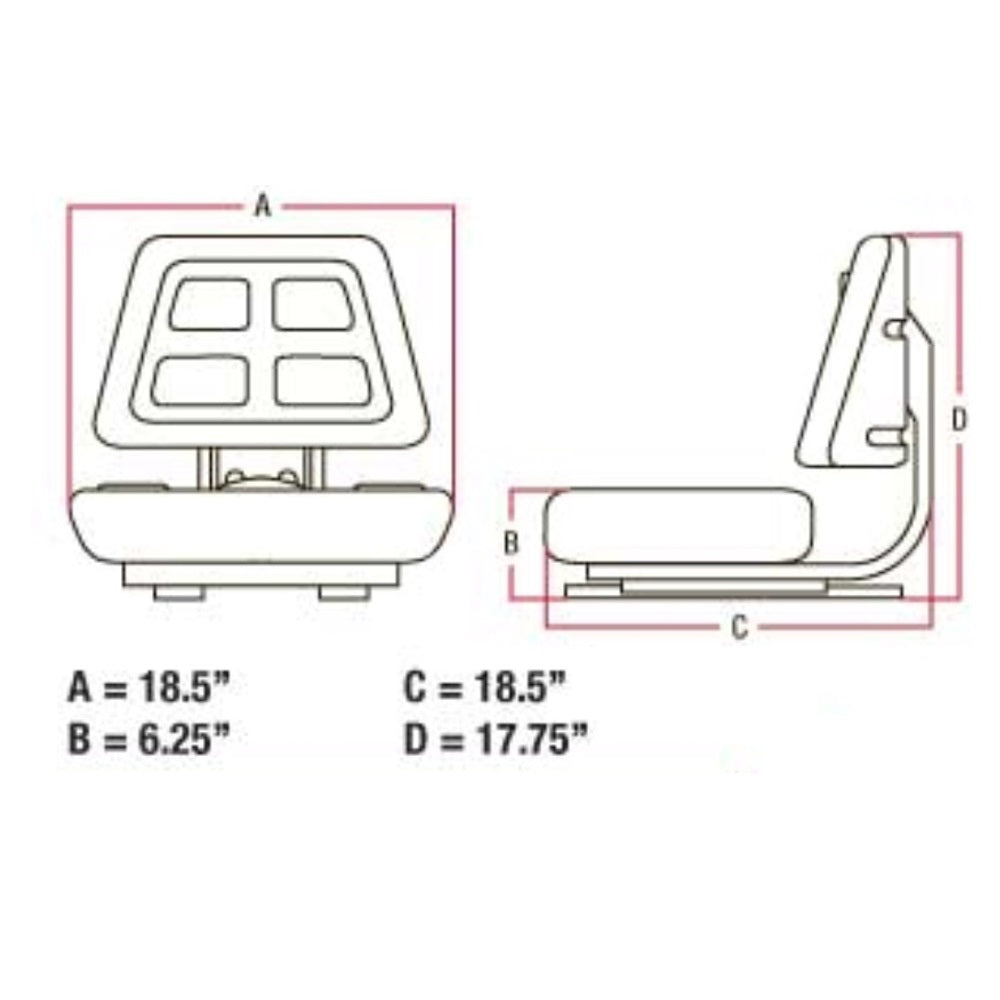 Yellow Universal Seat w/ Trapezoid Back Fits Universal Products Models 2702200