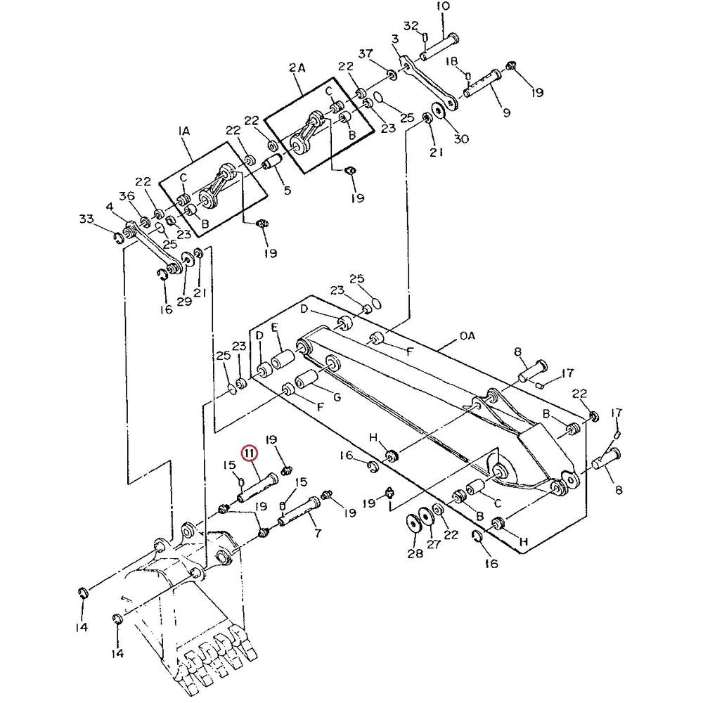 T144757 pin Fits John Deere 590D 595D 160LC 160CLC 690DLC 200LC 200CLC