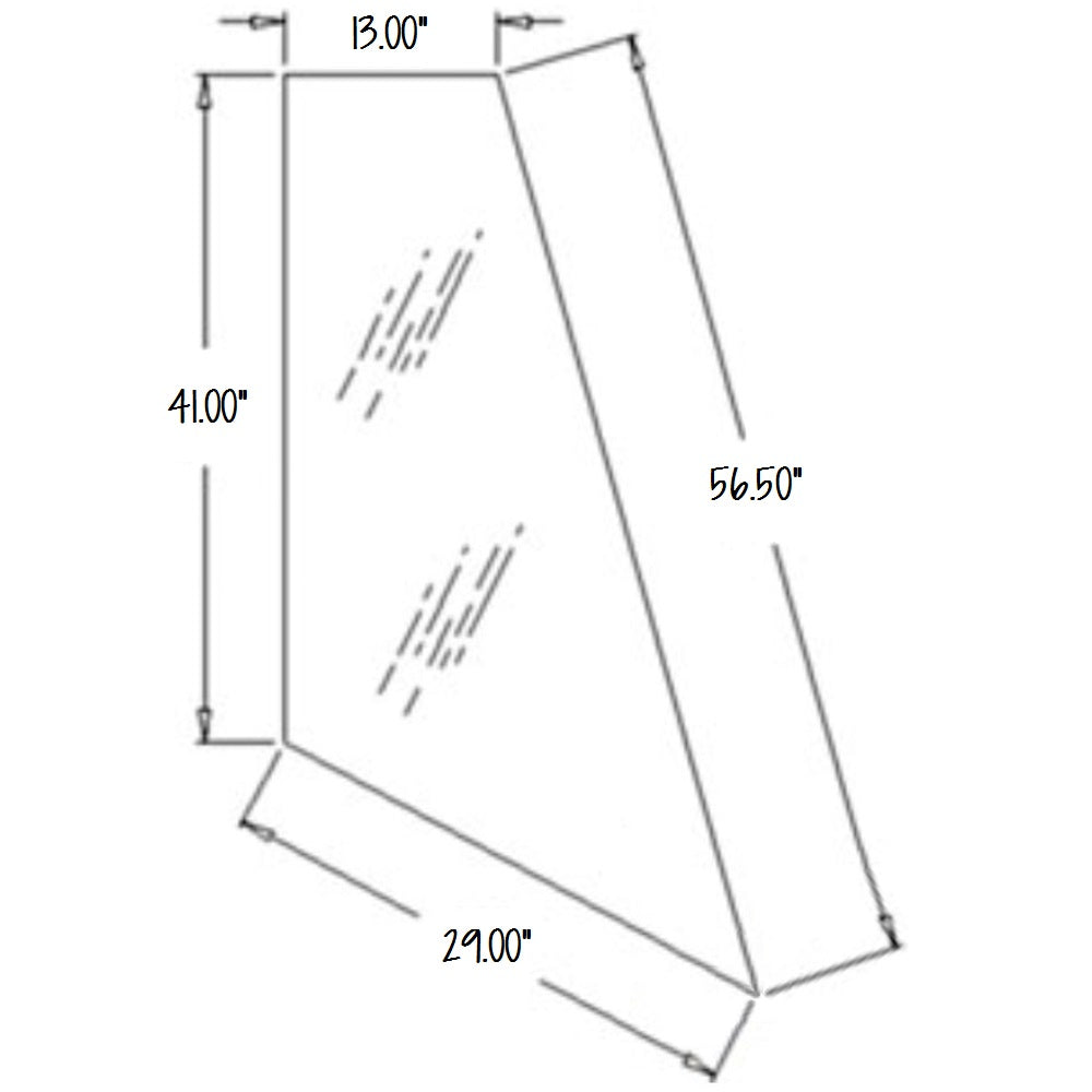 T164708 LH Rear Corner Glass Fits John Deere 310G 310J 310SJ 410G 410J 710G 710J