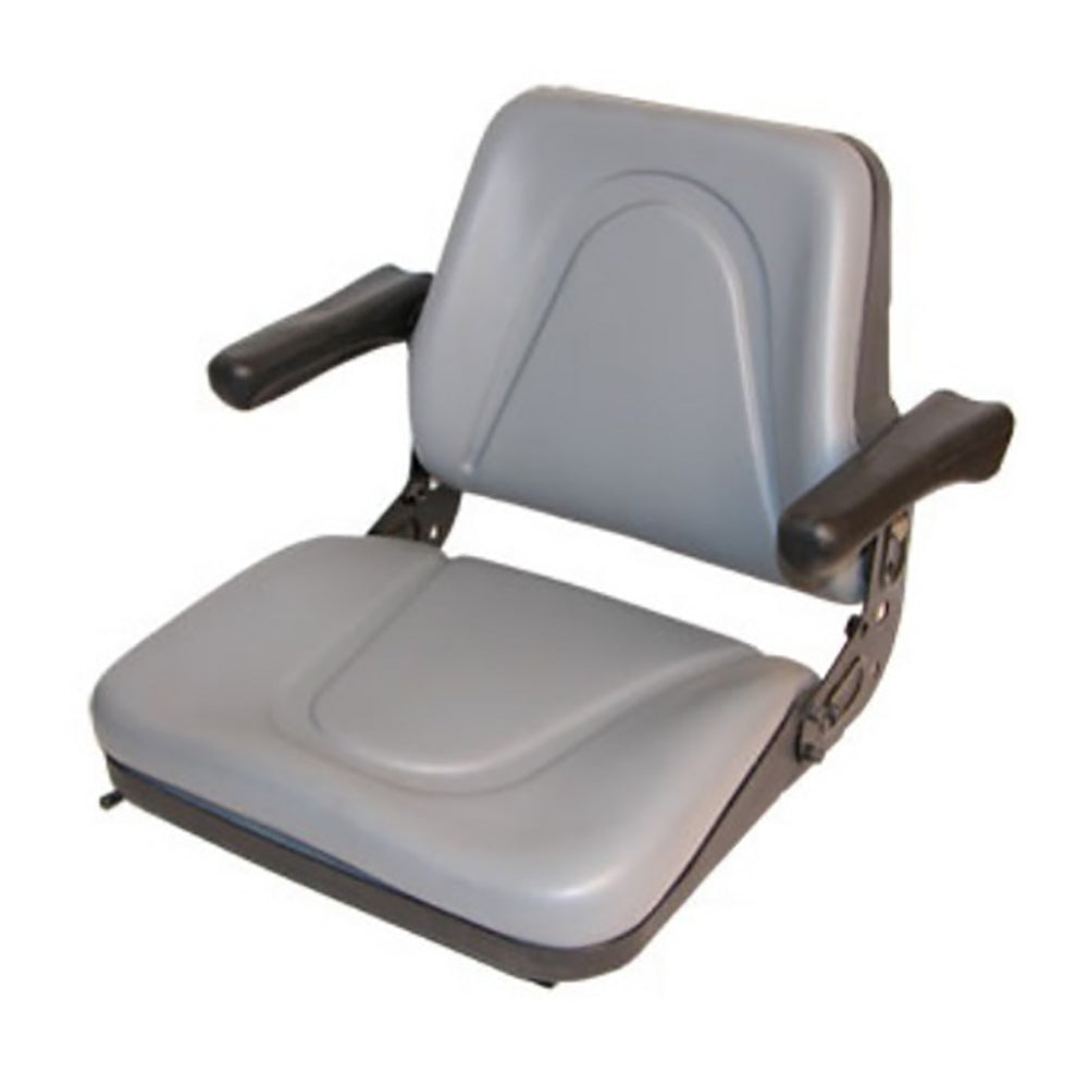 Gray Universal Tractor Seat With Arms Fits Kubota Skid Steer Fits Bobcat