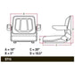 Gray Universal Tractor Seat With Arms Fits Kubota Skid Steer Fits Bobcat