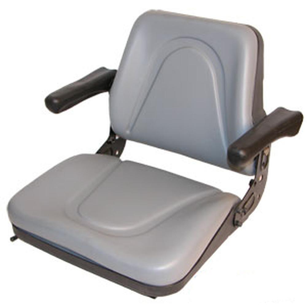 Gray Universal Tractor Seat With Arms Fits Kubota Skid Steer Fits Bobcat