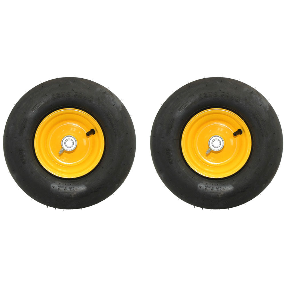 2 Pack Smooth Wheel Assembly 13x6.50-6 Fits John Deere TCA19309 TCA16946