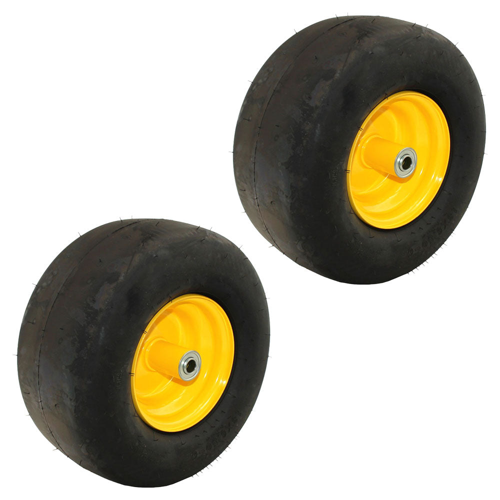 2 Pack Smooth Wheel Assembly 13x6.50-6 Fits John Deere TCA19309 TCA16946
