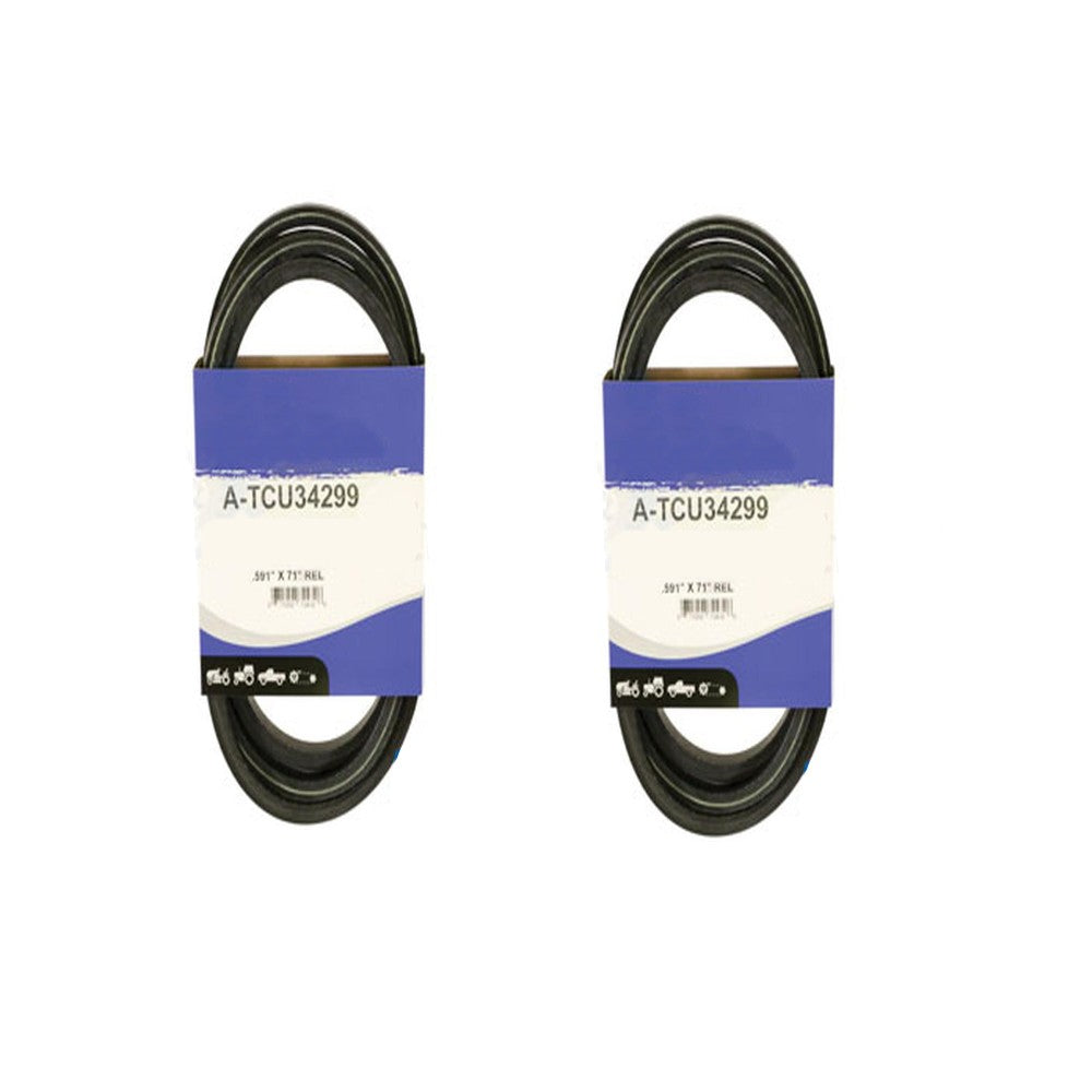 TCU34299 Traction Drive Belts (2) Two For Deere Zero-Turns Z985R Z945M Z965R Z920M