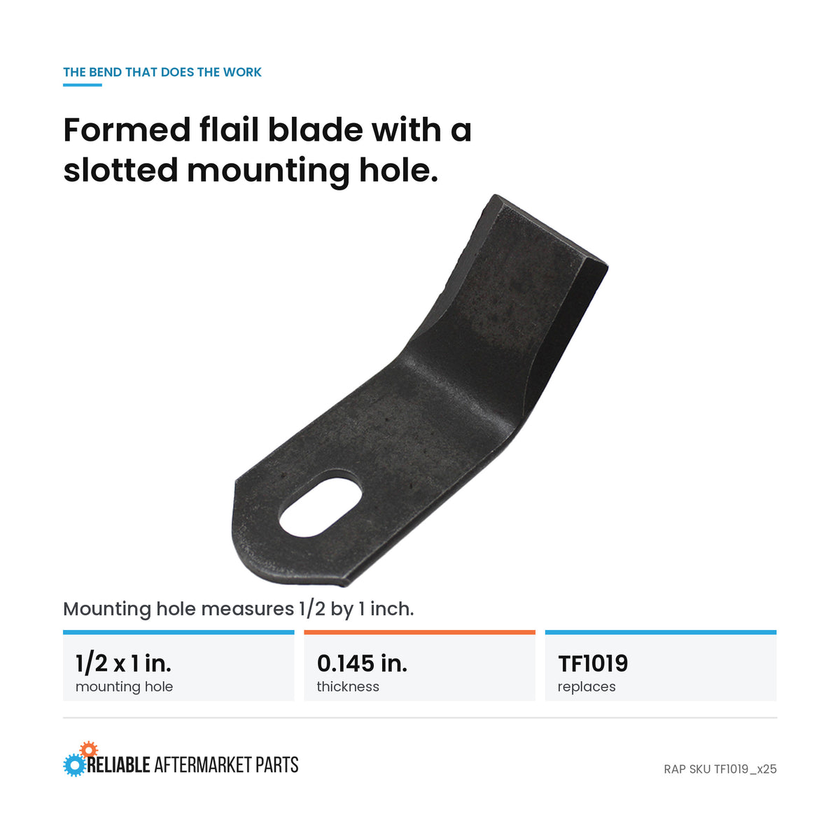 Qty. 25: Flail Mower Blades Fits Tiger Replaces TF1019