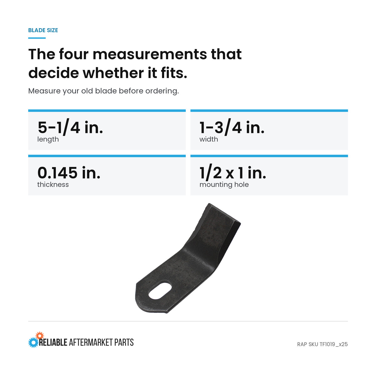 Qty. 25: Flail Mower Blades Fits Tiger Replaces TF1019