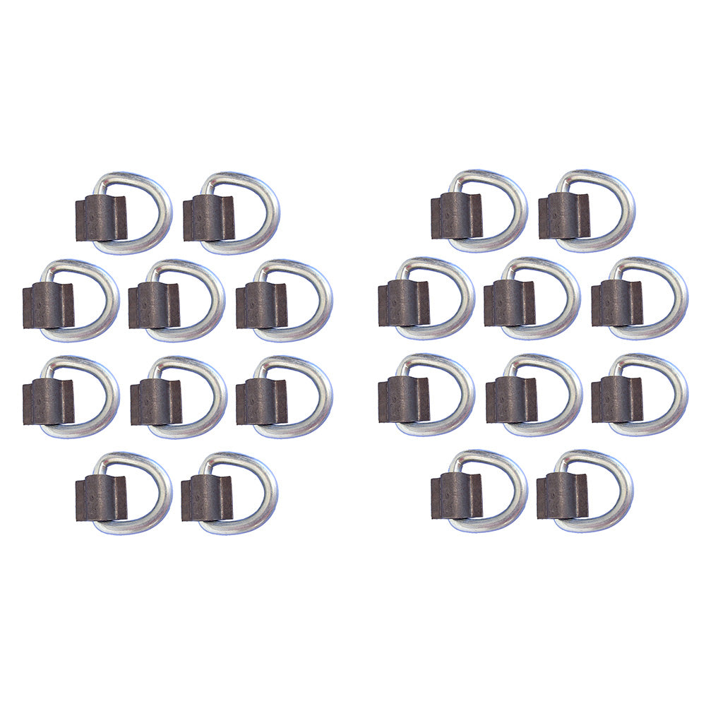 (20) 3/8" D Ring 5000lbs Weld On fits ATVs Flatbeds Haulers Utility Trailers