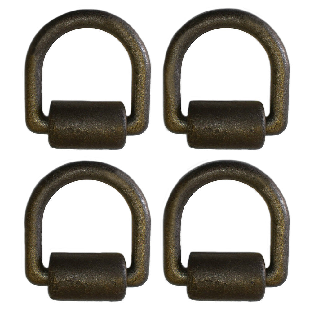 Tlu28-0017 Four 1" Weld-On D-Ring (Black) Fits Universal