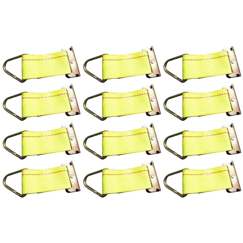 12 pk Trailer E Track Tie Down Strap Enclosed Trailer Cargo Fitting Rope Tie Off