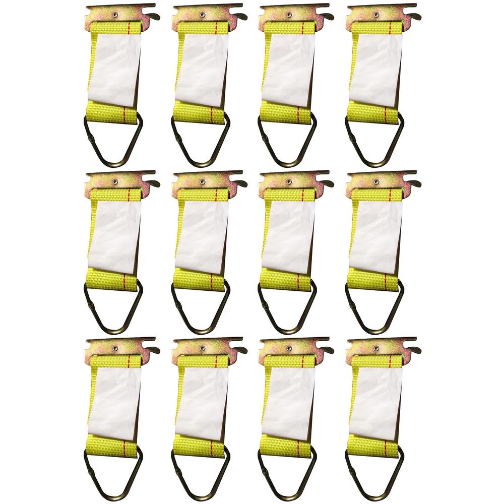 12 pk Trailer E Track Tie Down Strap Enclosed Trailer Cargo Fitting Rope Tie Off