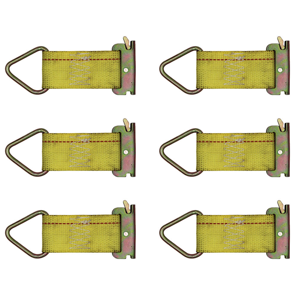 Set of (6) 2" Wide E-Track Cargo Trailer Tie Down Strap W/-D Ring 4,000 lbs
