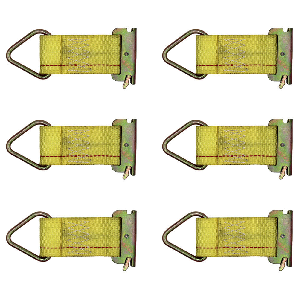 6 pcs E Track Fitting Cargo Trailer Tie Down D Ring Enclosed Van Truck Web Strap