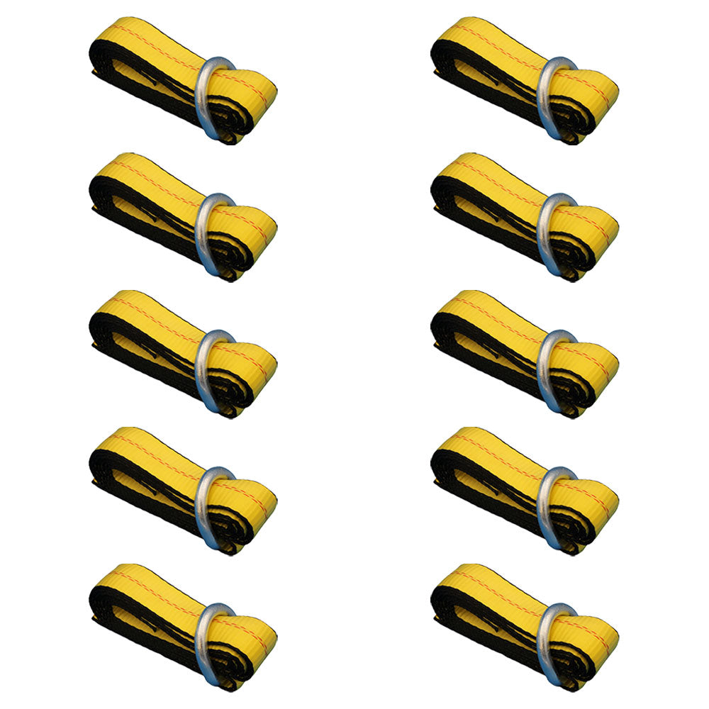 Qty 10: Heavy Duty Lasso/Wheel Lift Straps  (Yellow)  Fits Universal Products